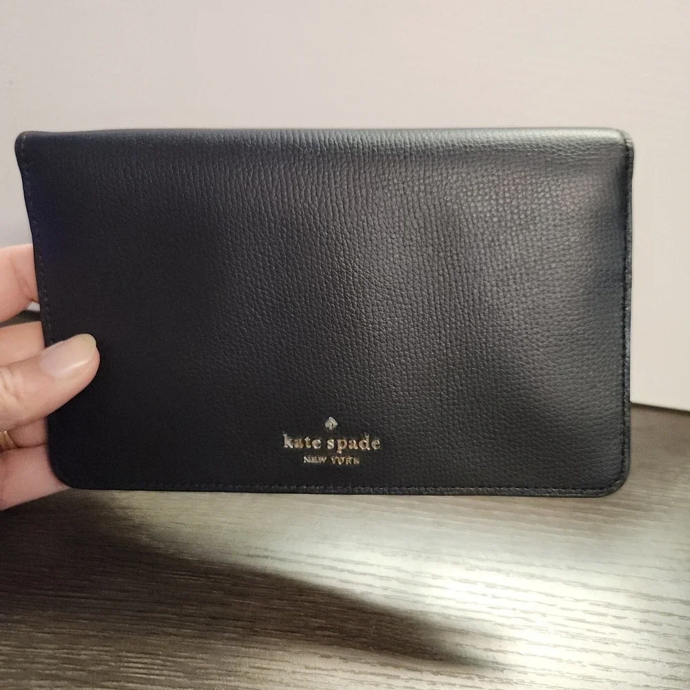 Kate Spade‎ New York Darcy Leather Clutch Wallet Wristlet Pebbled Black